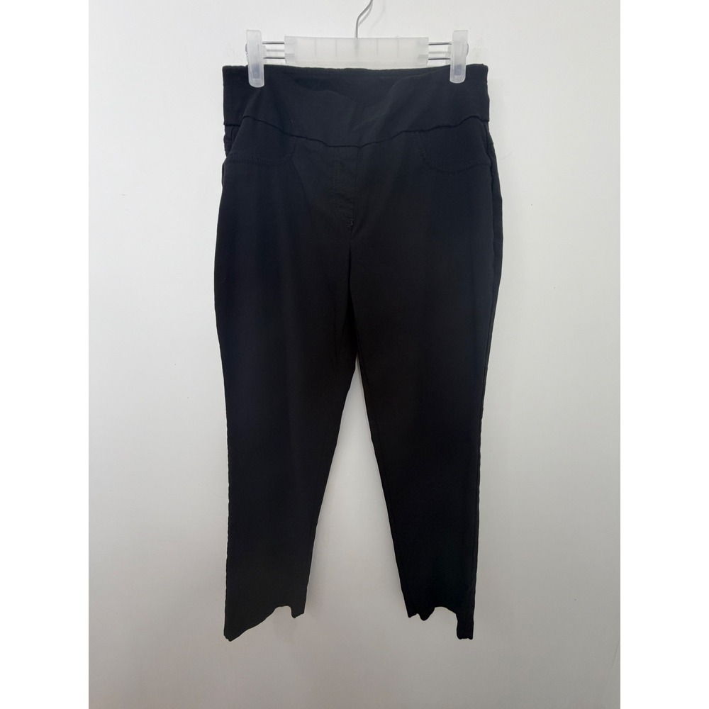 Ruby Rd Petite Black Pull On Stretch Pants Straight Leg 8P 14797